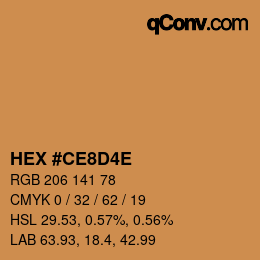 Color code: HEX #CE8D4E | qconv.com