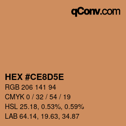 Code couleur: HEX #CE8D5E | qconv.com