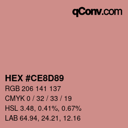 Color code: HEX #CE8D89 | qconv.com