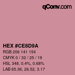 Color code: HEX #CE8D9A | qconv.com