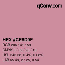Color code: HEX #CE8D9F | qconv.com
