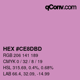 カラーコード: HEX #CE8DBD | qconv.com