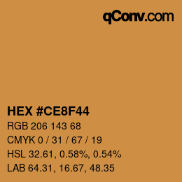 カラーコード: HEX #CE8F44 | qconv.com