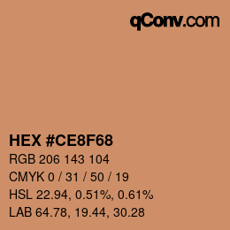 Color code: HEX #CE8F68 | qconv.com