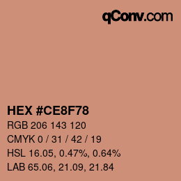 Color code: HEX #CE8F78 | qconv.com