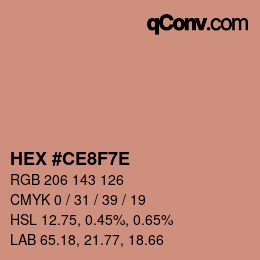 Color code: HEX #CE8F7E | qconv.com