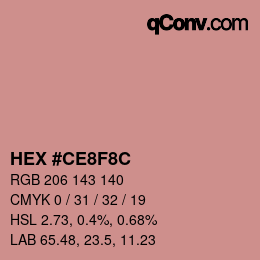 Color code: HEX #CE8F8C | qconv.com