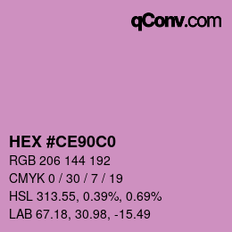 カラーコード: HEX #CE90C0 | qconv.com