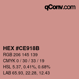 Color code: HEX #CE918B | qconv.com