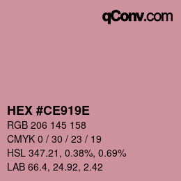 Color code: HEX #CE919E | qconv.com