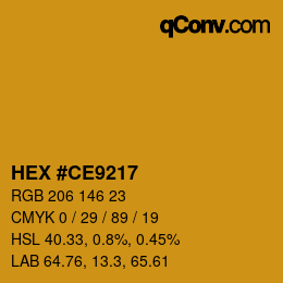 颜色代码: HEX #CE9217 | qconv.com