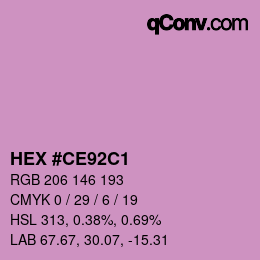Color code: HEX #CE92C1 | qconv.com