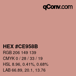 Color code: HEX #CE958B | qconv.com