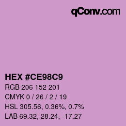 Código de color: HEX #CE98C9 | qconv.com