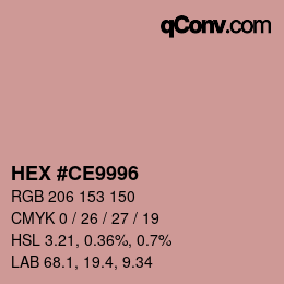 Color code: HEX #CE9996 | qconv.com