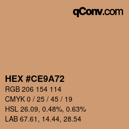 Color code: HEX #CE9A72 | qconv.com