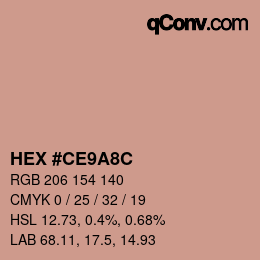 Code couleur: HEX #CE9A8C | qconv.com