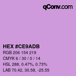 颜色代码: HEX #CE9ADB | qconv.com