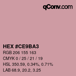 カラーコード: HEX #CE9BA3 | qconv.com