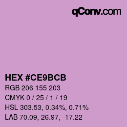Color code: HEX #CE9BCB | qconv.com