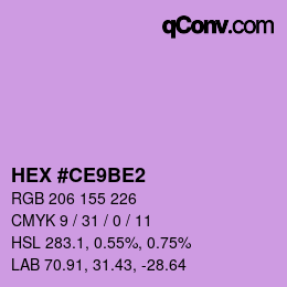 カラーコード: HEX #CE9BE2 | qconv.com