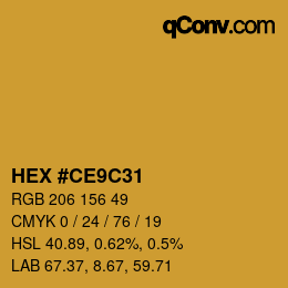 Color code: HEX #CE9C31 | qconv.com