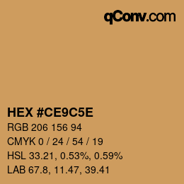 カラーコード: HEX #CE9C5E | qconv.com