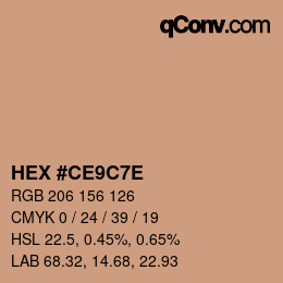 Código de color: HEX #CE9C7E | qconv.com