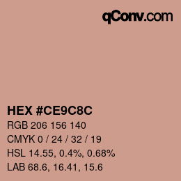 Color code: HEX #CE9C8C | qconv.com