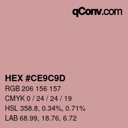 Color code: HEX #CE9C9D | qconv.com