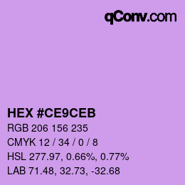 カラーコード: HEX #CE9CEB | qconv.com