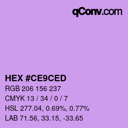 Color code: HEX #CE9CED | qconv.com