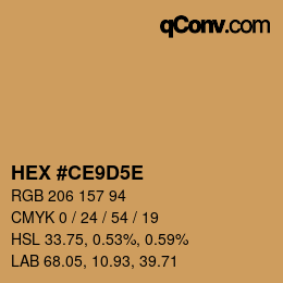 Code couleur: HEX #CE9D5E | qconv.com