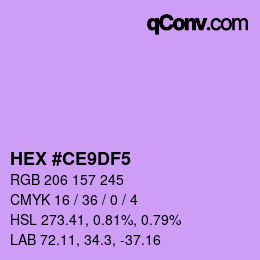 Color code: HEX #CE9DF5 | qconv.com