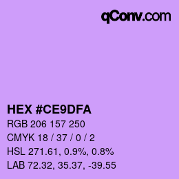 Color code: HEX #CE9DFA | qconv.com