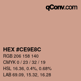 Farbcode: HEX #CE9E8C | qconv.com