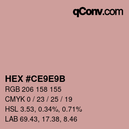 颜色代码: HEX #CE9E9B | qconv.com
