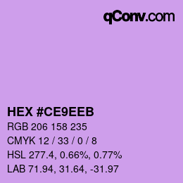 Color code: HEX #CE9EEB | qconv.com