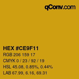 Color code: HEX #CE9F11 | qconv.com