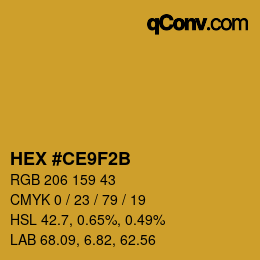 カラーコード: HEX #CE9F2B | qconv.com