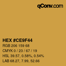 カラーコード: HEX #CE9F44 | qconv.com