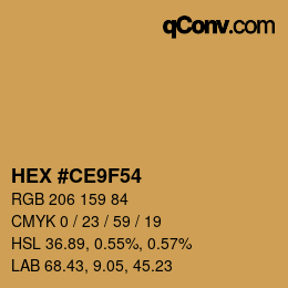 Color code: HEX #CE9F54 | qconv.com