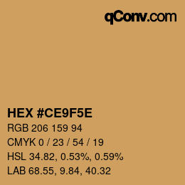 カラーコード: HEX #CE9F5E | qconv.com
