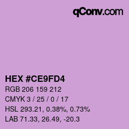 Color code: HEX #CE9FD4 | qconv.com