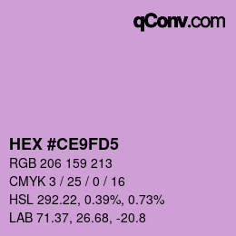 颜色代码: HEX #CE9FD5 | qconv.com