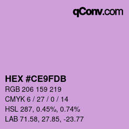 颜色代码: HEX #CE9FDB | qconv.com