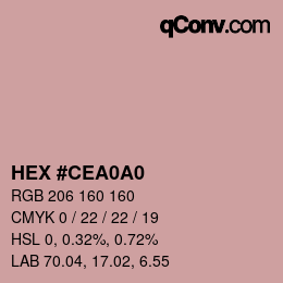 Color code: HEX #CEA0A0 | qconv.com