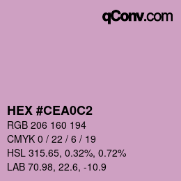 カラーコード: HEX #CEA0C2 | qconv.com