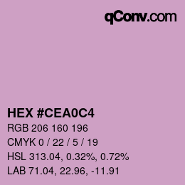 カラーコード: HEX #CEA0C4 | qconv.com