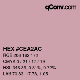 カラーコード: HEX #CEA2AC | qconv.com
